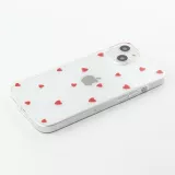 Coque iPhone 13 - Gel petit coeur transparent - Rouge