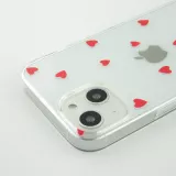 Coque iPhone 13 - Gel petit coeur transparent - Rouge