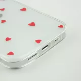 Coque iPhone 13 - Gel petit coeur transparent - Rouge