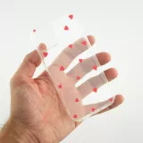 Coque iPhone 13 - Gel petit coeur transparent - Rouge
