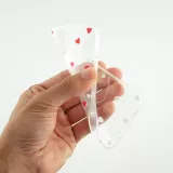 Coque iPhone 13 - Gel petit coeur transparent - Rouge