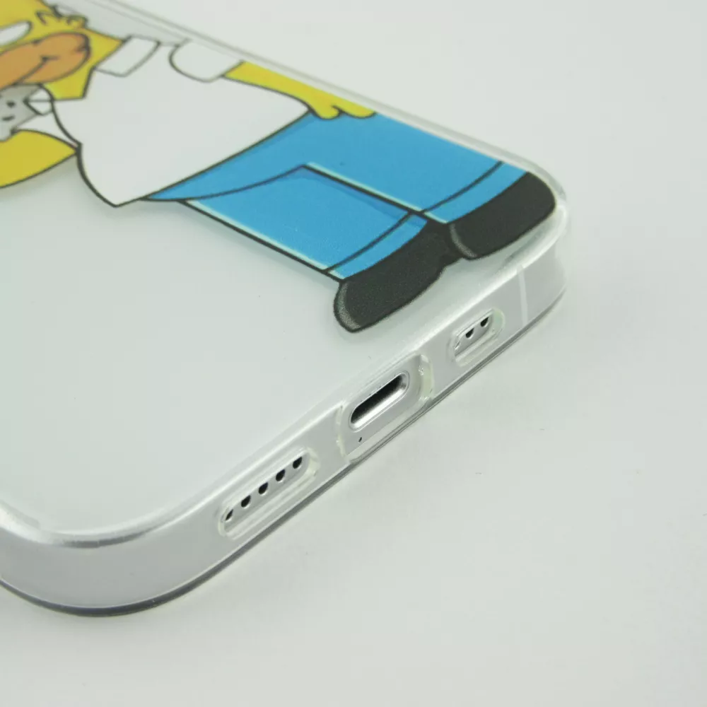 iPhone 15 Case Hülle - Gummi cartoon Homer Simpson
