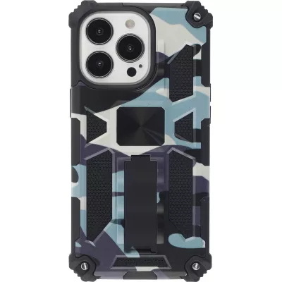 Coque iPhone 13 Pro Max - Armor Camo  - Bleu gris