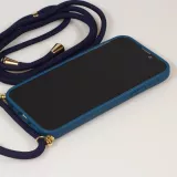 Coque iPhone 16 Pro - Bio Eco-Friendly nature avec cordon collier - Bleu