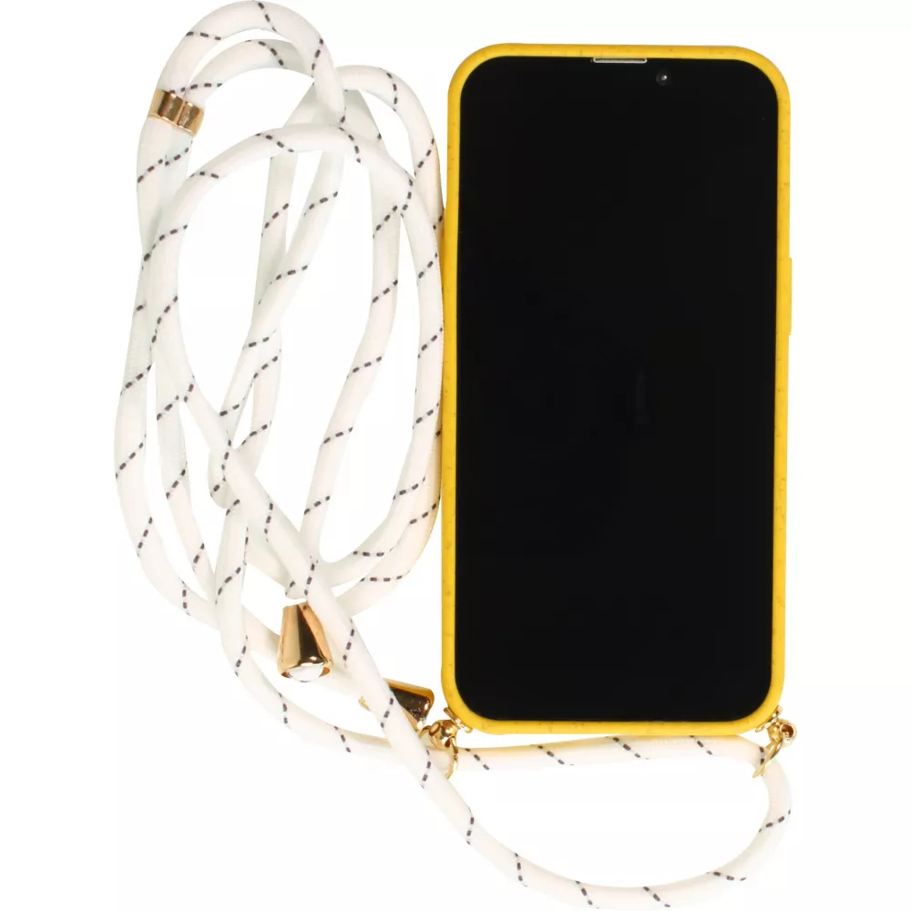 Samsung Galaxy S25 Case Hülle - Bio Eco-Friendly Vegan mit Handykette Necklace - Gelb