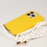 Samsung Galaxy S25 Case Hülle - Bio Eco-Friendly Vegan mit Handykette Necklace - Gelb
