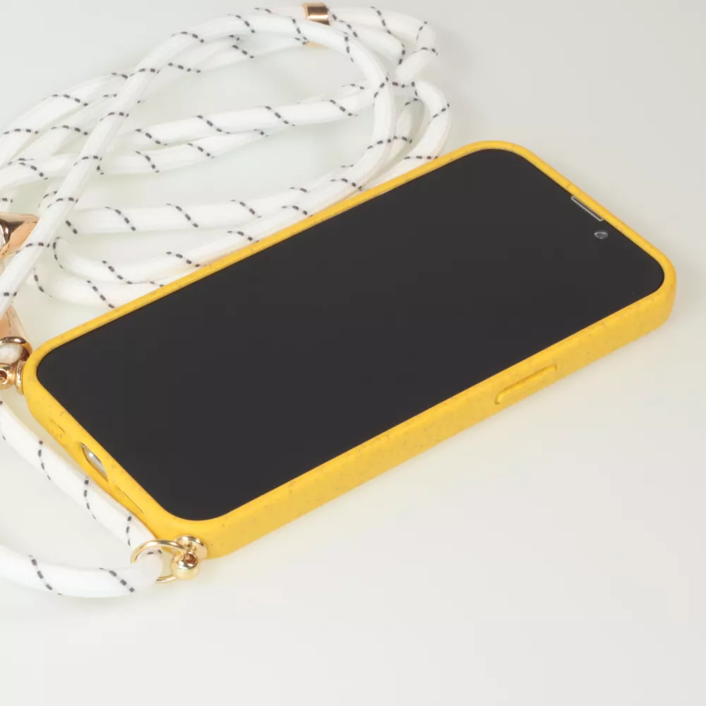 Samsung Galaxy S25 Case Hülle - Bio Eco-Friendly Vegan mit Handykette Necklace - Gelb
