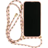 Coque iPhone 15 Pro - Bio Eco-Friendly nature avec cordon collier - Rose