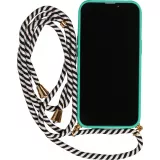 iPhone 16 Pro Case Hülle - Bio Eco-Friendly Vegan mit Handykette Necklace - Türkis
