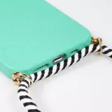 iPhone 16 Pro Case Hülle - Bio Eco-Friendly Vegan mit Handykette Necklace - Türkis