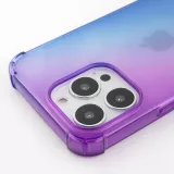iPhone 15 Pro Case Hülle - Gummi Bumper Rainbow mit extra Schutz für Ecken Antischock - violett blau