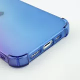 iPhone 15 Pro Case Hülle - Gummi Bumper Rainbow mit extra Schutz für Ecken Antischock - violett blau