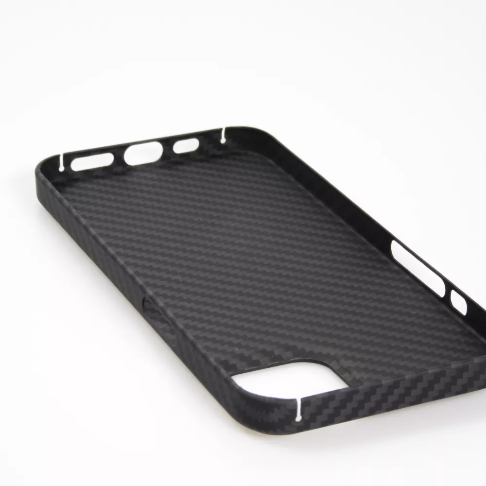 iPhone 14 Pro Max Case Hülle - Carbomile Schutzcase aus echtem Aramid Carbonfaser - Schwarz