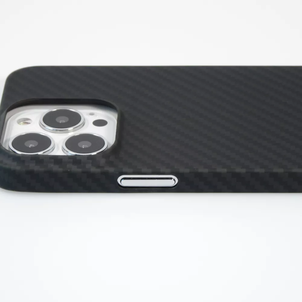 iPhone 14 Pro Max Case Hülle - Carbomile Schutzcase aus echtem Aramid Carbonfaser - Schwarz