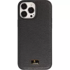 iPhone 13 Case Hülle - Fierre Shann Leder Hülle - Schwarz