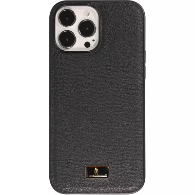 Coque iPhone 13 - Fierre Shann étui en cuir synthétique - Noir