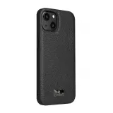iPhone 13 Case Hülle - Fierre Shann Leder Hülle - Schwarz
