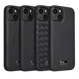 iPhone 13 Case Hülle - Fierre Shann Leder Hülle - Schwarz