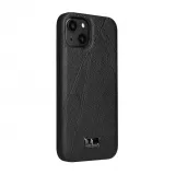 Coque iPhone 12 Pro Max - Fierre Shann étui en cuir synthétique avec cicatrices - Noir