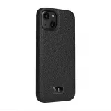 iPhone 13 Pro Case Hülle - Fierre Shann Leder Hülle Reptilien Haut - Schwarz