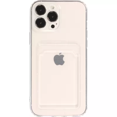 iPhone 13 Pro Case Hülle - Gummi mit Kartenhalter - Transparent