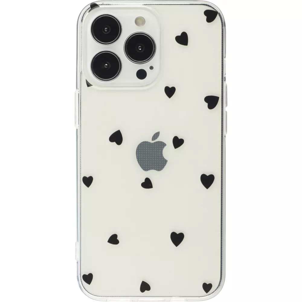 iPhone 16 Pro Max Case Hülle - Gummi kleines Herz - Schwarz