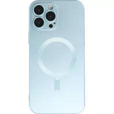 Coque iPhone 14 Pro Max - Gel souple avec vitre de protection caméra MagSafe - Bleu