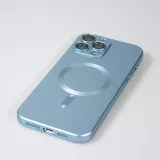 Coque iPhone 14 Pro Max - Gel souple avec vitre de protection caméra MagSafe - Bleu