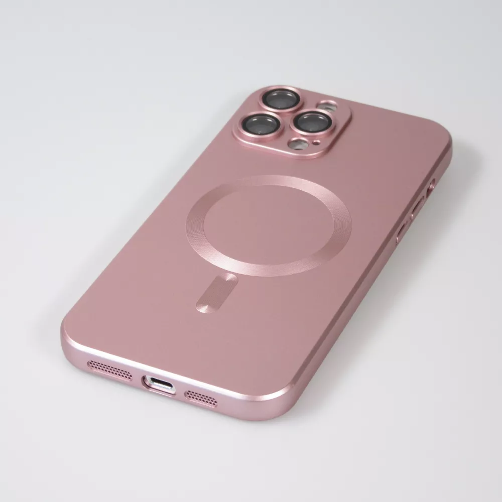 Coque iPhone 16 Pro - Gel souple avec vitre de protection caméra MagSafe - Rose