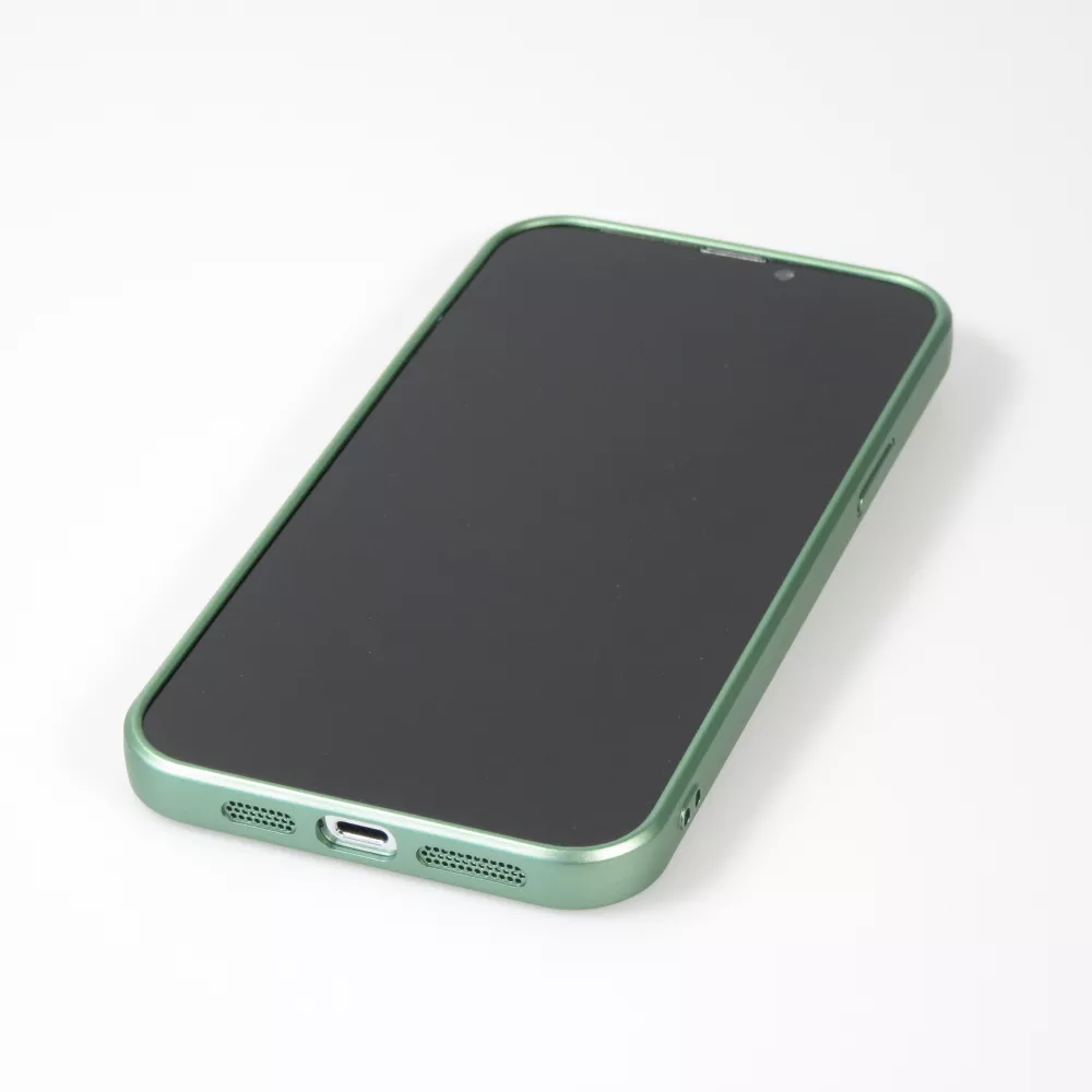 Coque iPhone 14 Pro Max - Gel souple avec vitre de protection caméra MagSafe - Vert