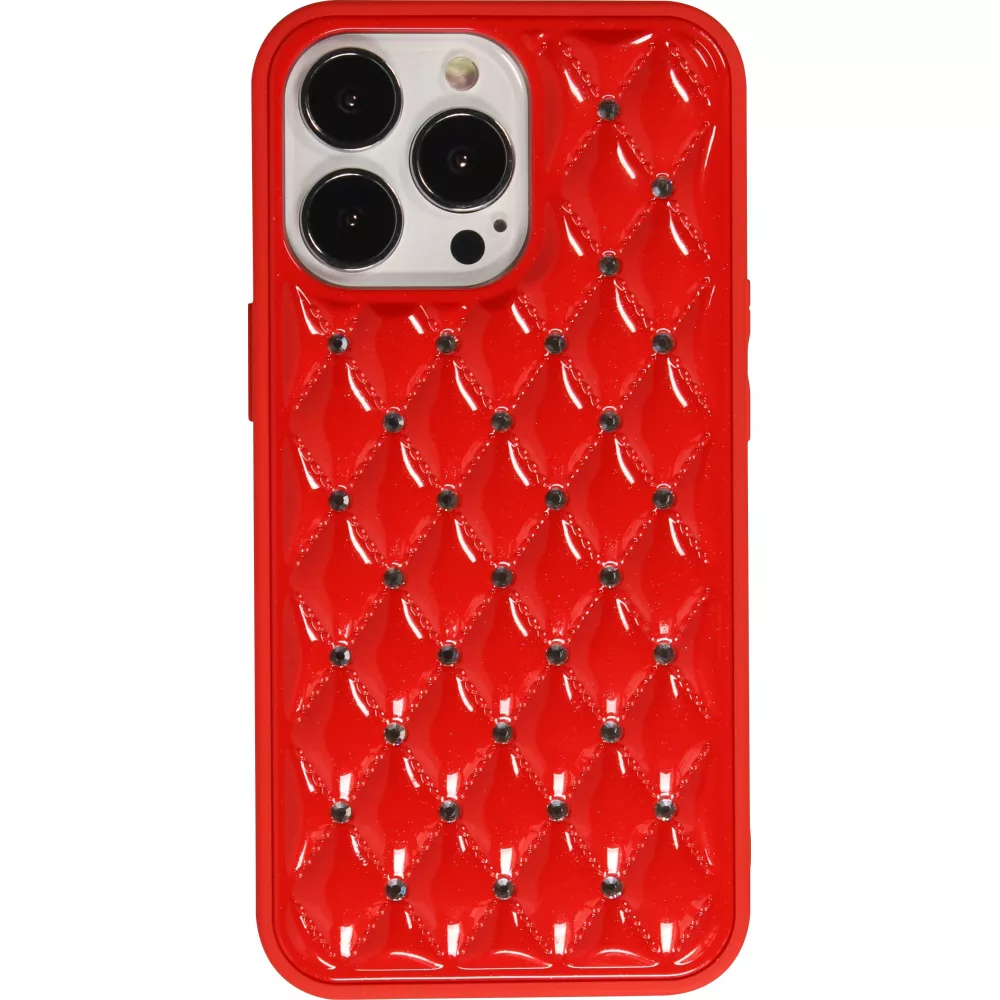 Hülle iPhone 13 Pro Max - Luxury gewölbt Diamant - Rot