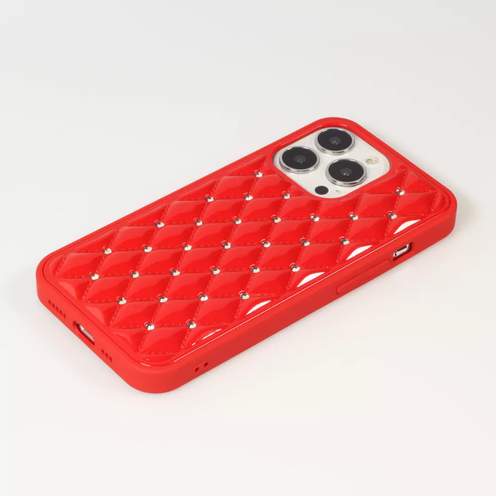 Hülle iPhone 13 Pro Max - Luxury gewölbt Diamant - Rot