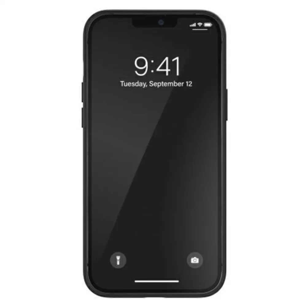 Coque iPhone 13 Pro Max - Adidas silicone soft touch avec logo blanc imprimé - Noir