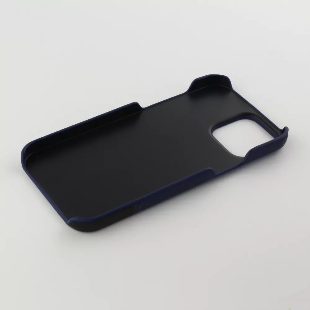 iPhone 13 Pro Max Case Hülle - Doppelleder blau - Schwarz
