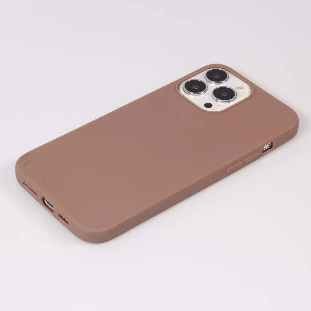 Coque iPhone 15 Plus - Silicone Mat - Brun