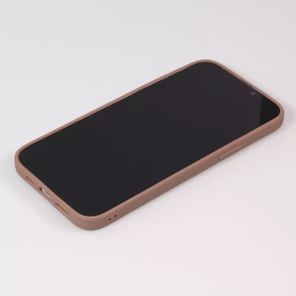 Coque iPhone 15 Plus - Silicone Mat - Brun