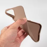Coque iPhone 15 Plus - Silicone Mat - Brun