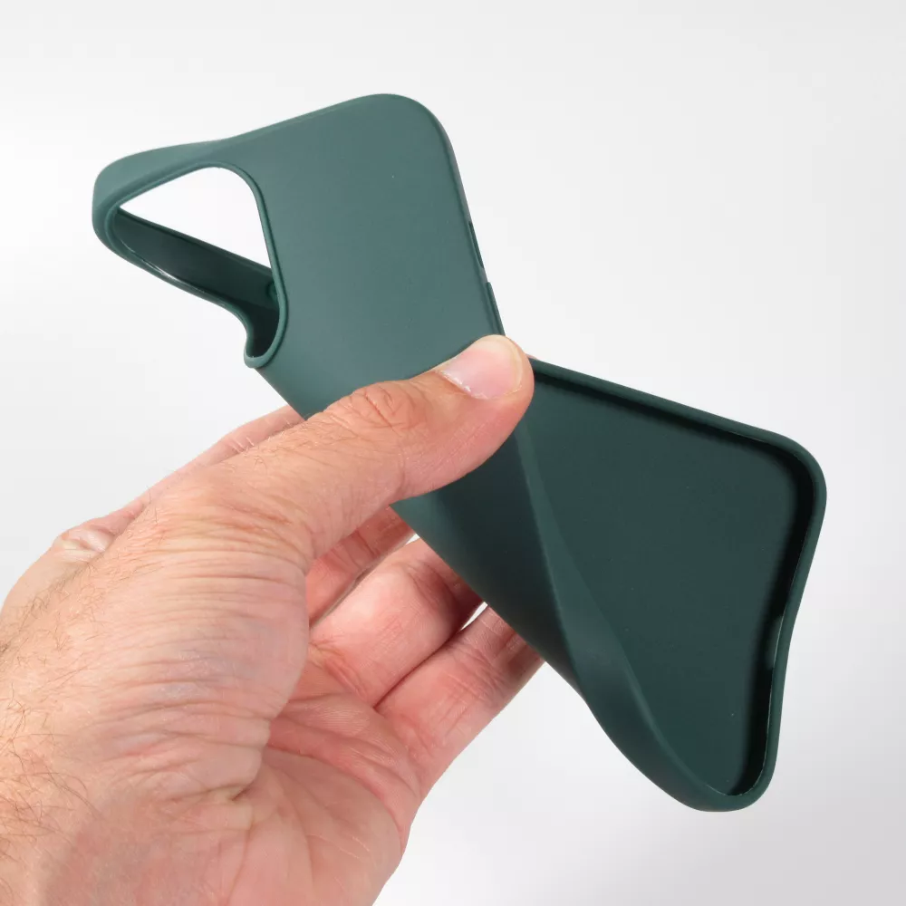 Coque iPhone 15 Pro - Silicone Mat - Vert foncé