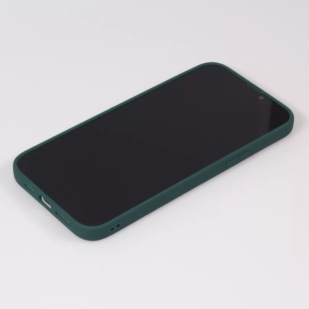 Coque iPhone 15 Pro - Silicone Mat - Vert foncé