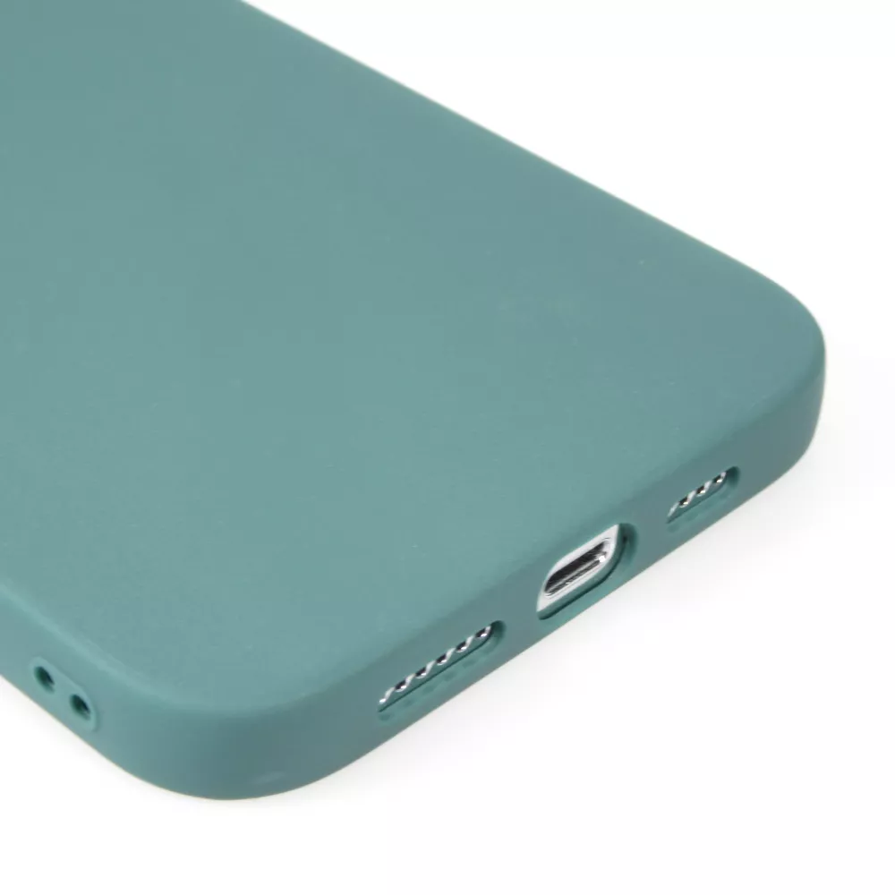 Coque iPhone 15 Pro - Silicone Mat - Vert foncé