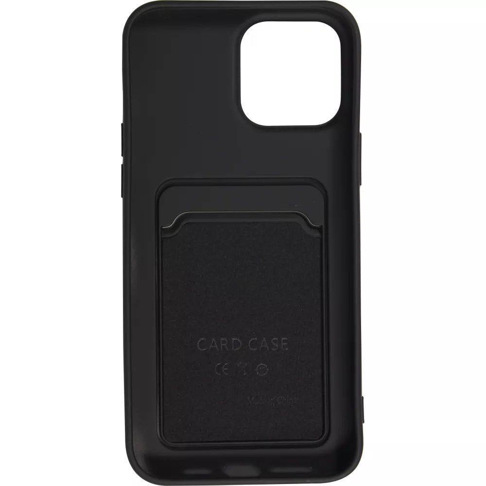 iPhone 13 Pro Max Case Hülle - Soft Touch Kartenhalter - Schwarz