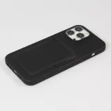 iPhone 13 Pro Max Case Hülle - Soft Touch Kartenhalter - Schwarz