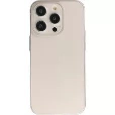 Coque iPhone 15 Pro - plastique ultra fin semi-transparent mat - Gris