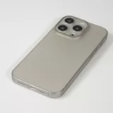 Coque iPhone 15 Pro - plastique ultra fin semi-transparent mat - Gris