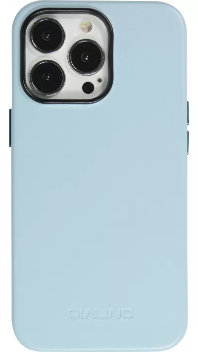iPhone 13 Pro Case Hülle - Qialino Echtleder (MagSafe kompatibel) - Hellblau