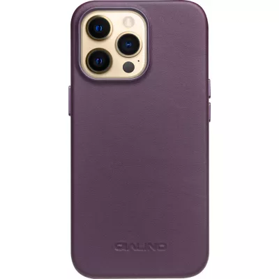 Coque iPhone 13 Pro - Qialino cuir véritable (compatible MagSafe) - Violet