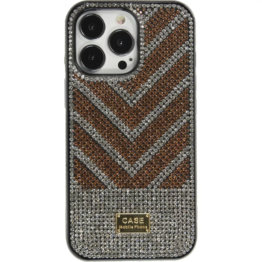 Coque iPhone 13 Pro Max - Shiny Lines  - Or
