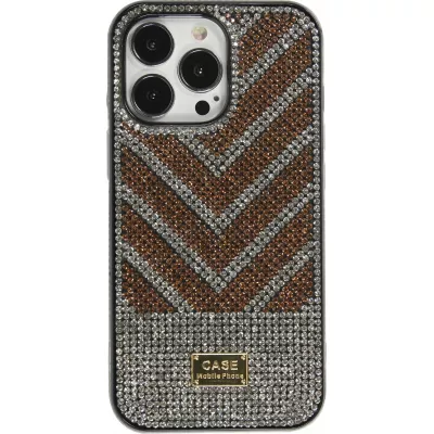 Coque iPhone 13 Pro Max - Shiny Lines  - Or