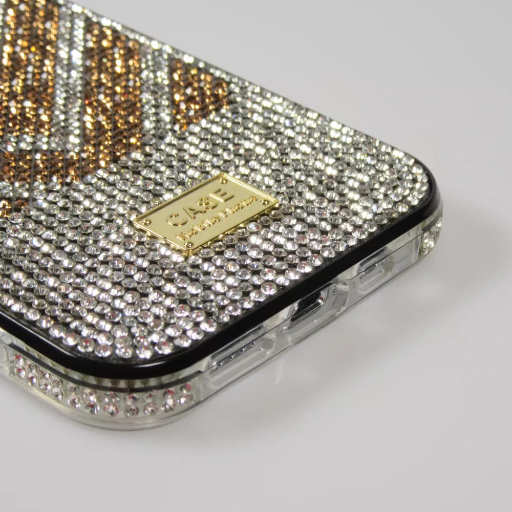 Coque iPhone 13 Pro Max - Shiny Lines  - Or