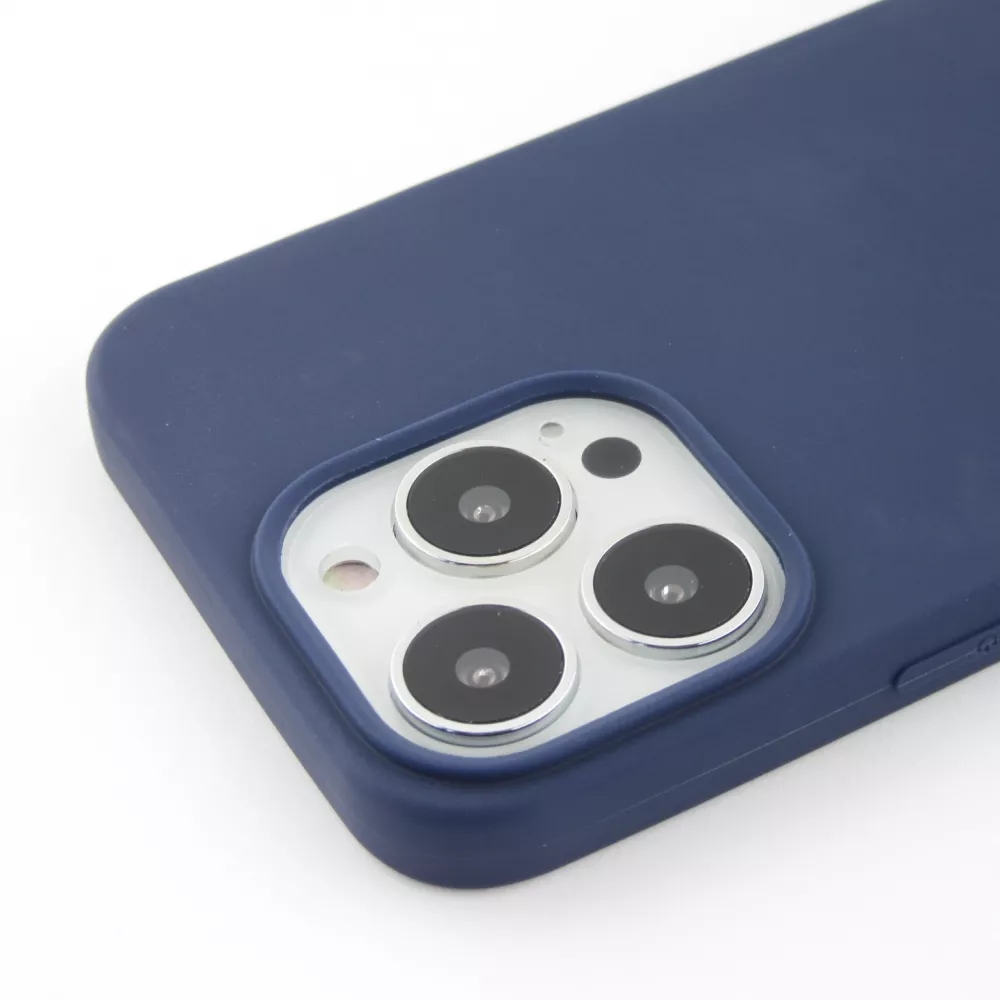Coque iPhone 15 Pro - Silicone Mat - Bleu foncé